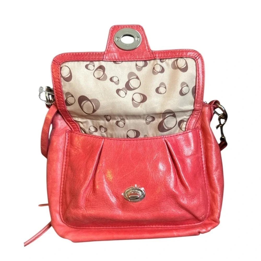 Pink Coach Poppy Leather Crossbody Mini Bag
